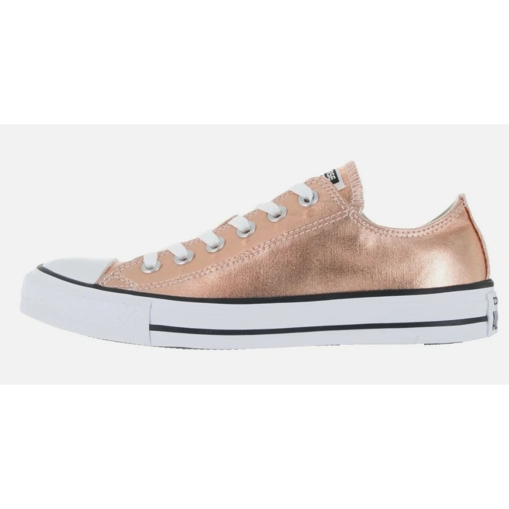 Like New- Converse Chuck Taylor All Star Rose Gold Metallic Low Top Sneakers